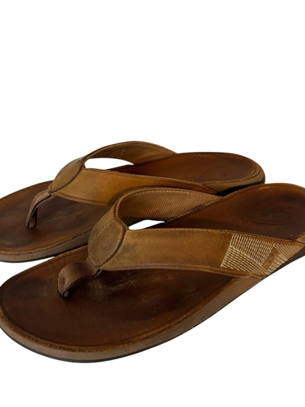 Olukai Tuahine Men’s Toffee Brown Leather Flip Flop Sandal US Size US 11 EU 44 - Picture 5 of 7